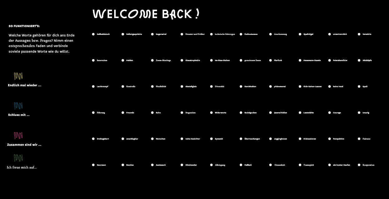 Begriffe Stimmungsbarometer Welcome Back